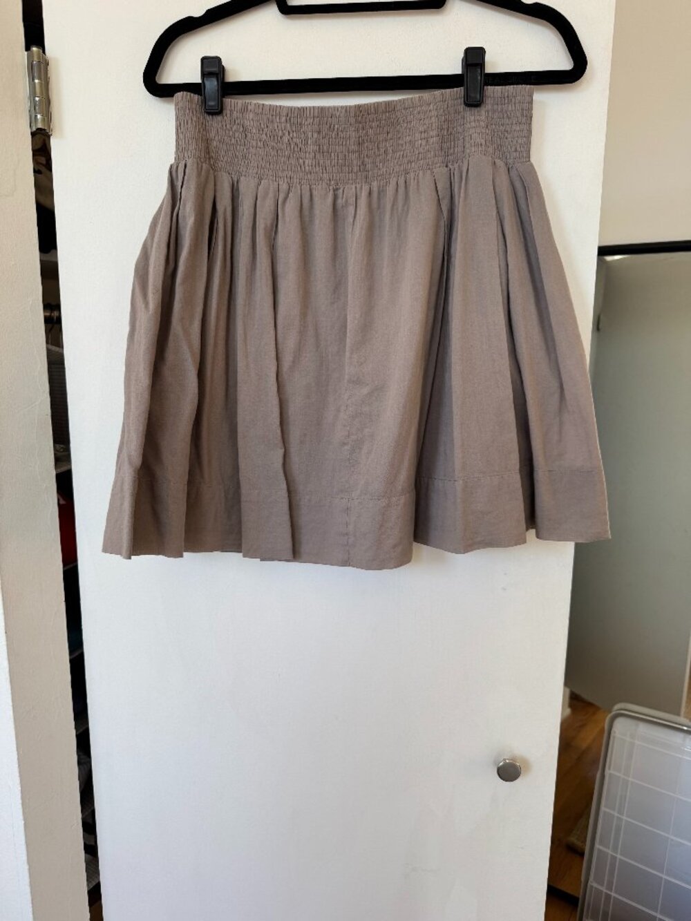 Banana Republic Gray Cotton Gathered Pull On Skirt Medium